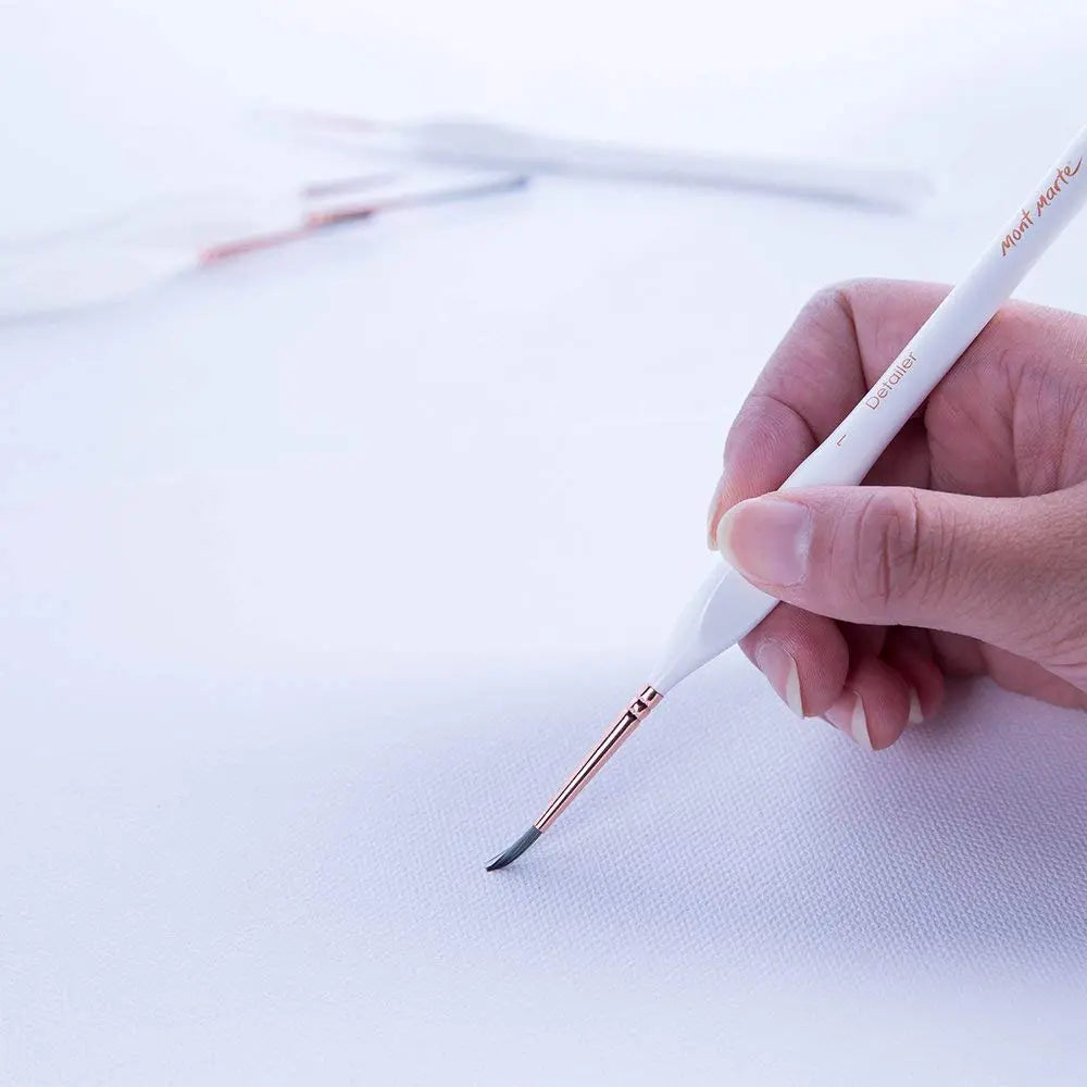 Mont Marte Detail & Liner Taklon Brush Set  (Set of 5, White) Mont Marte